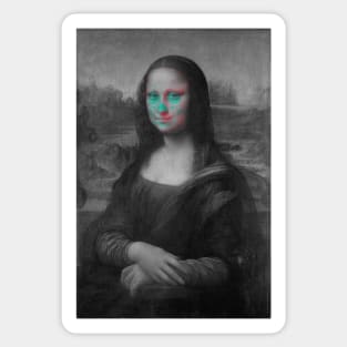 Monna Lisa Skull Interactive Red&Blue Filter T-Shirt #2 Sticker